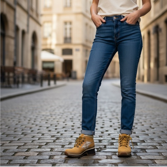 Timberland Womens Leather Fashion Wedge Boots Shoes Wheat Nubuck Size 7M - Picture 1 of 11